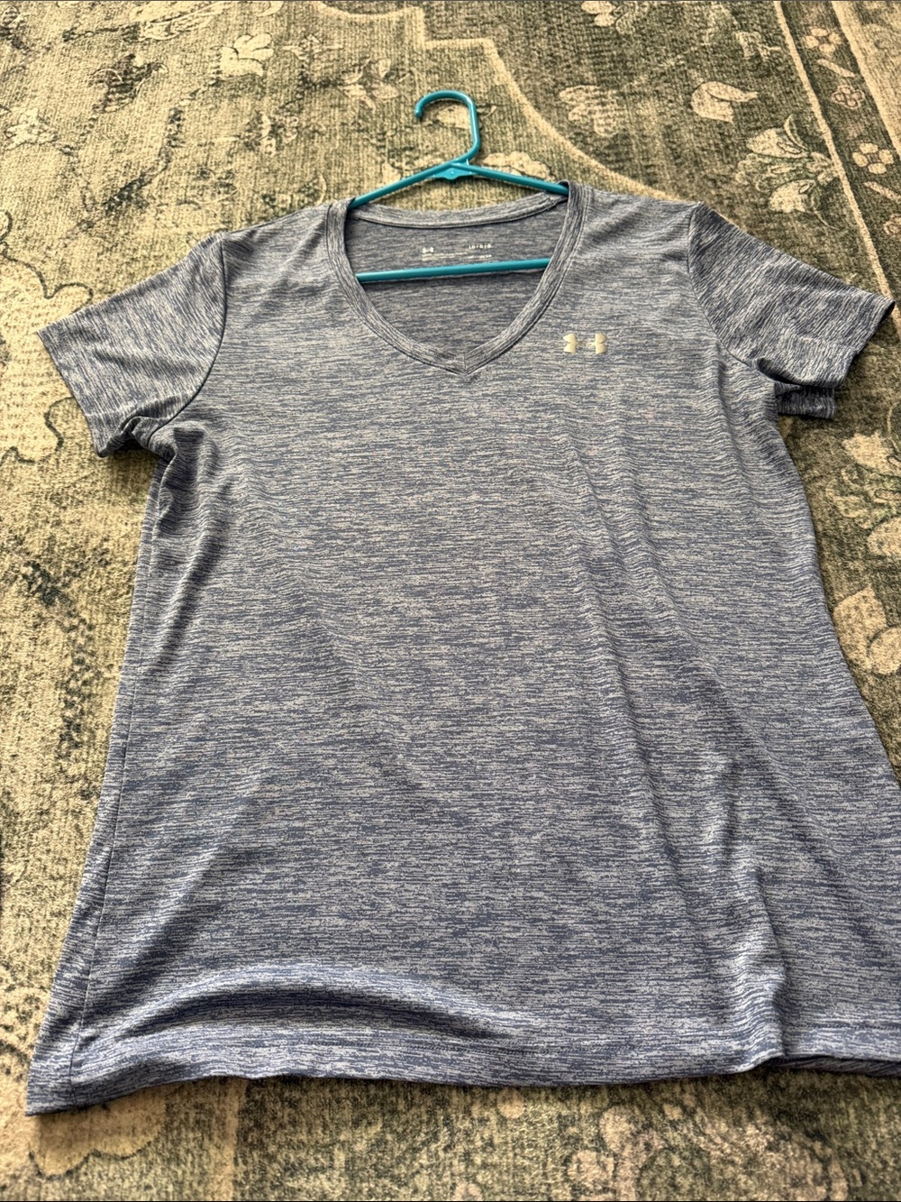 Under Armour Women’s Heather Light Blue V-Neck Performance Tee
